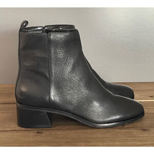 Vince Camuto Jerlindi Ankle Boots Women's Size 6 M Black Leather Block Heel Zip